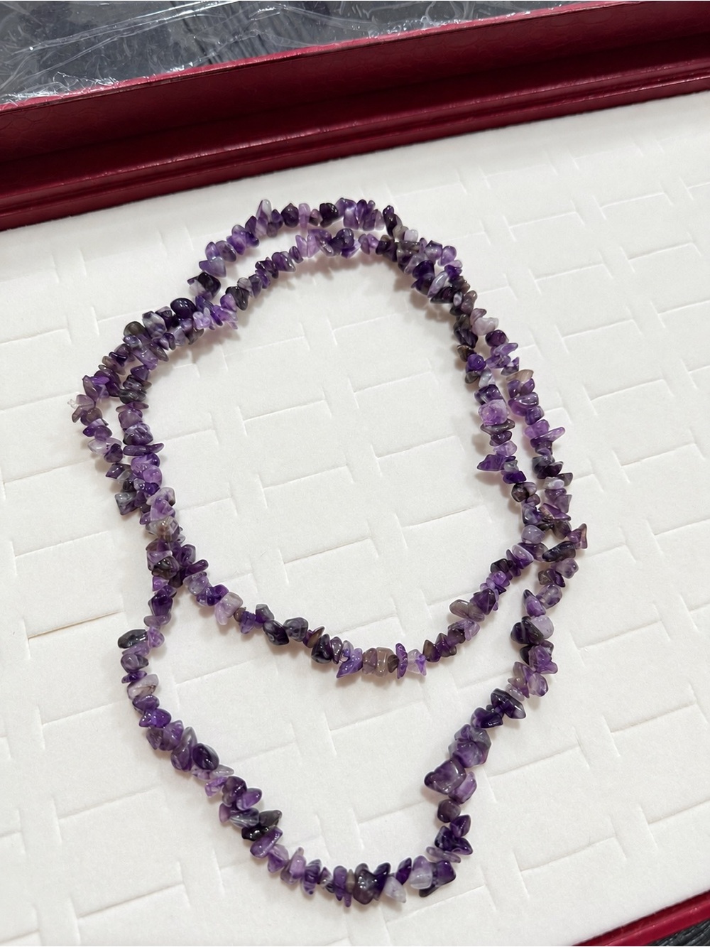 Purple Amethyst Chip Bead Necklace